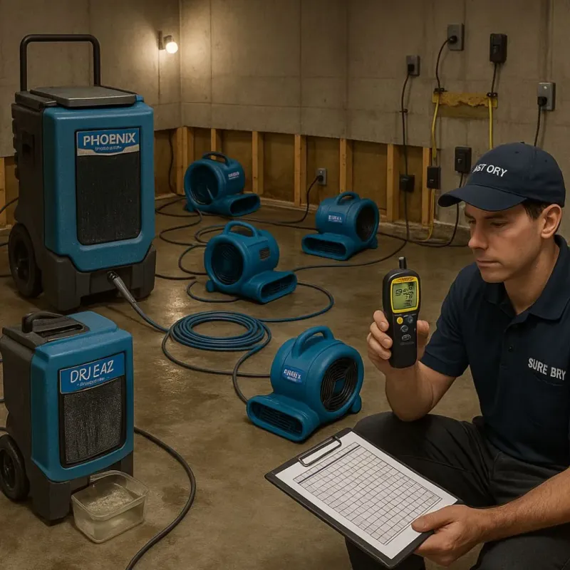 Structural Drying and Dehumidification process in Inglewood, CA